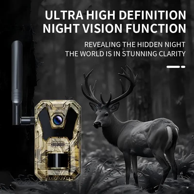 Nouvelle caméra de chasse 4G 4K avec panneau solaire - Détection PIR et application mobile