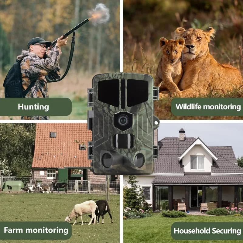 Caméra de chasse SunTekCam 50MP 4K vision nocturne IP66 étanche piège photo 0.2s déclenchement rapide