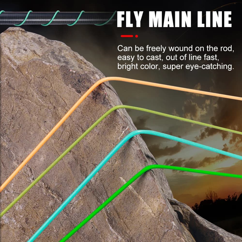 Ligne de pêche à la mouche flottante fluo 100 pieds avec pointe plombée et boucle soudée