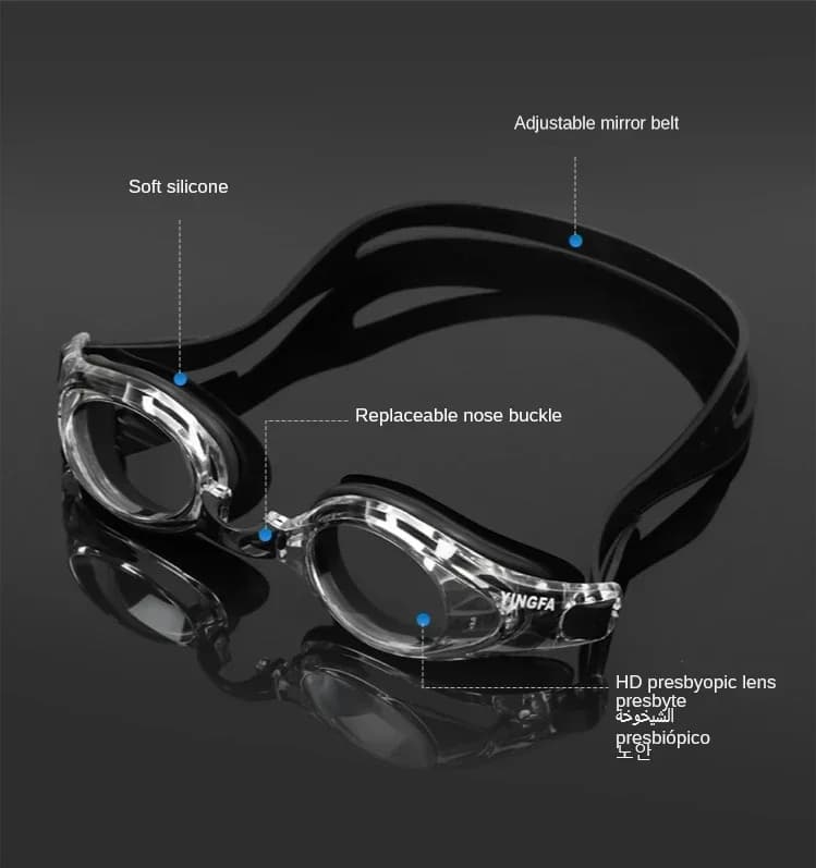 Lunettes de natation presbyte +2.0 à +3.5 - Hyperopie lecture anti-buée - Homme femme adulte