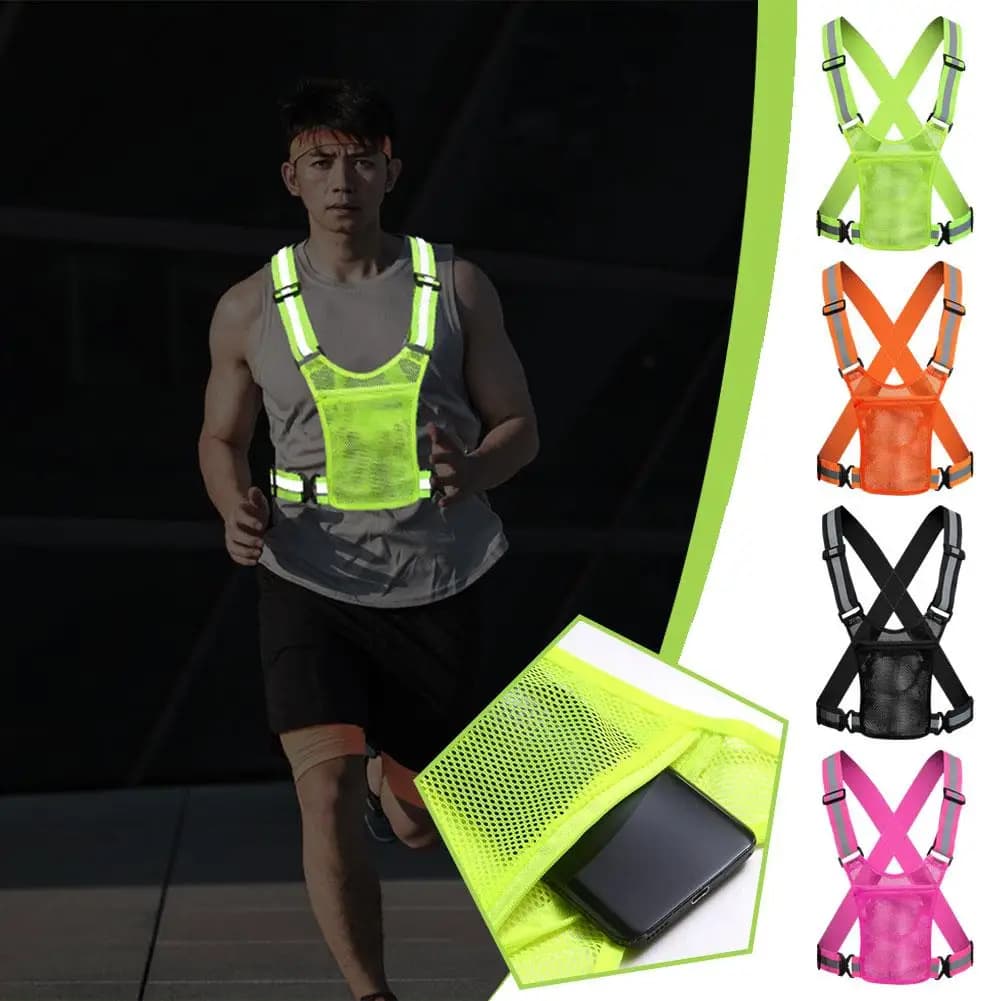 Gilet de sécurité réfléchissant avec rangement - Veste ajustable légère pour pêche, cyclisme et sports outdoor