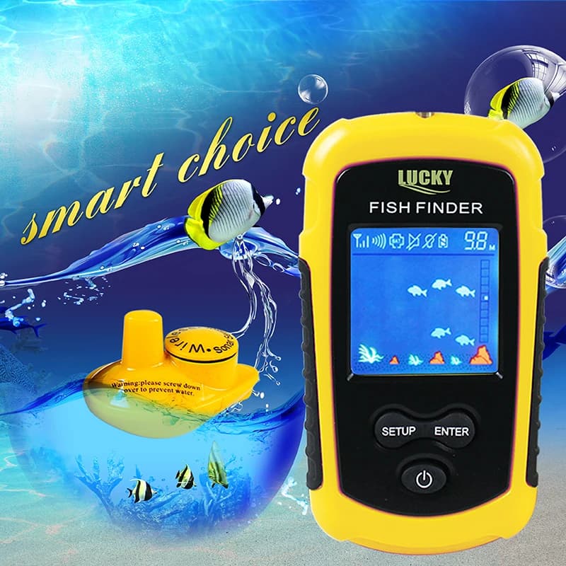 Détecteur de poissons sans fil LUCKY FFCW1108-1 - Sonar portable avec alerte pour pêche en eau douce et mer