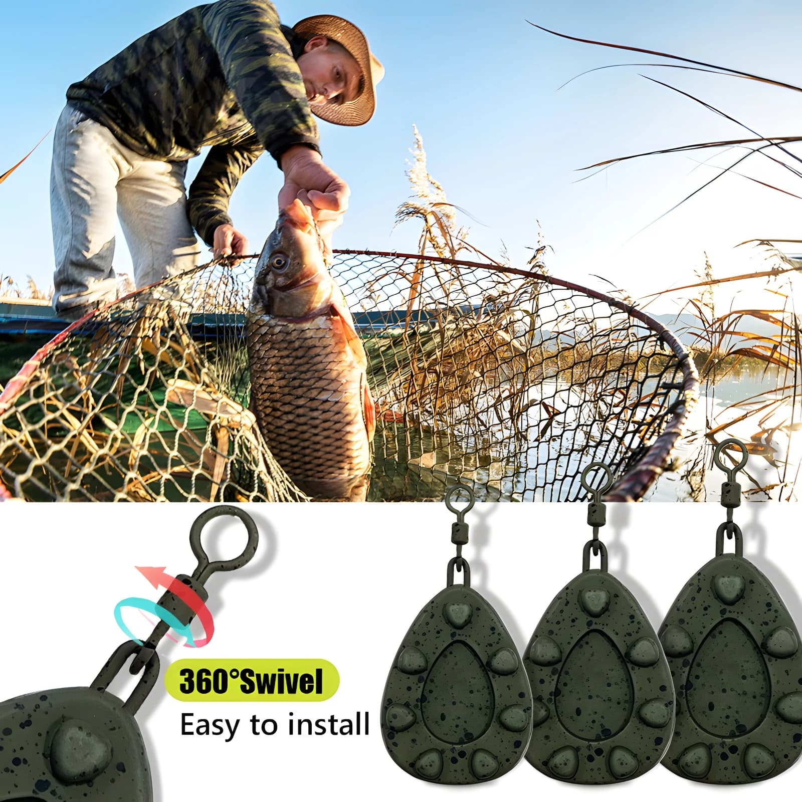 Plombs de pêche 56g à 113g pour eau douce et mer - Résistance à la corrosion optimale