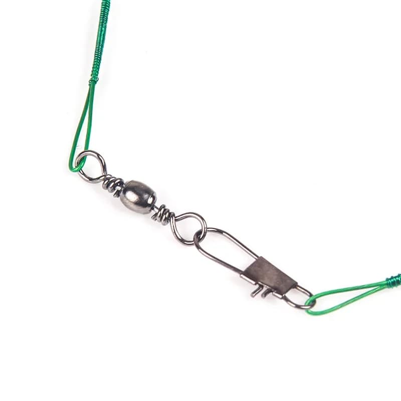 20PCS anti-morsure acier ligne pêche 15cm-30cm avec émerillon, accessoire fil leader olta leadcore