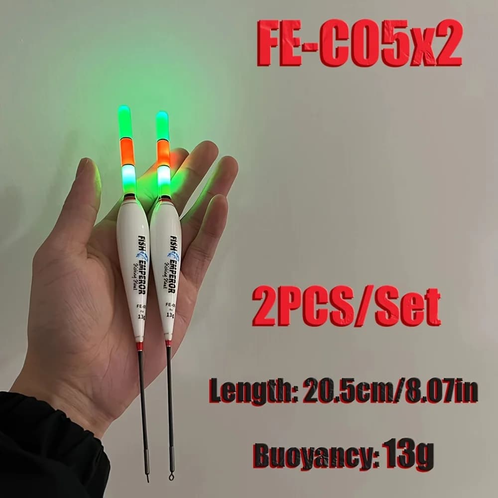 Flotteur lumineux électronique 2 pièces pour pêche de nuit grande flottabilité CR425, matériel de pêche estival 2024