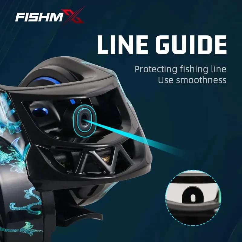 Moulinet Baitcasting Fishmx Métal Frein Magnétique Anti-Explosion Longue Portée 7.2:1 pour Pêche Précise