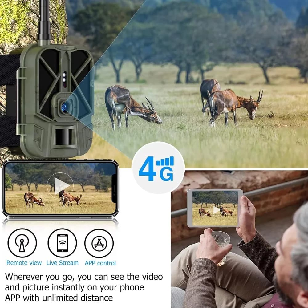 Suntekcam HC-940Pro-Li 4K 120MP étanche IP65 4G LTE - Streaming live cloud gratuit et contrôle APP