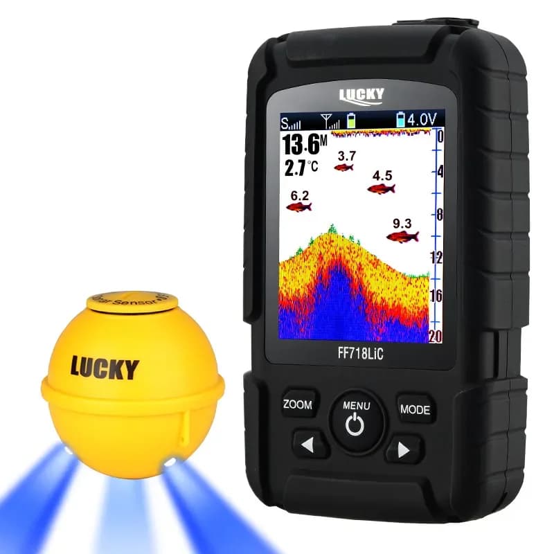 Sonar portable Lucky 45m avec lampe attractive - Détecteur de poissons sans fil étanche FF718LiC-WLA
