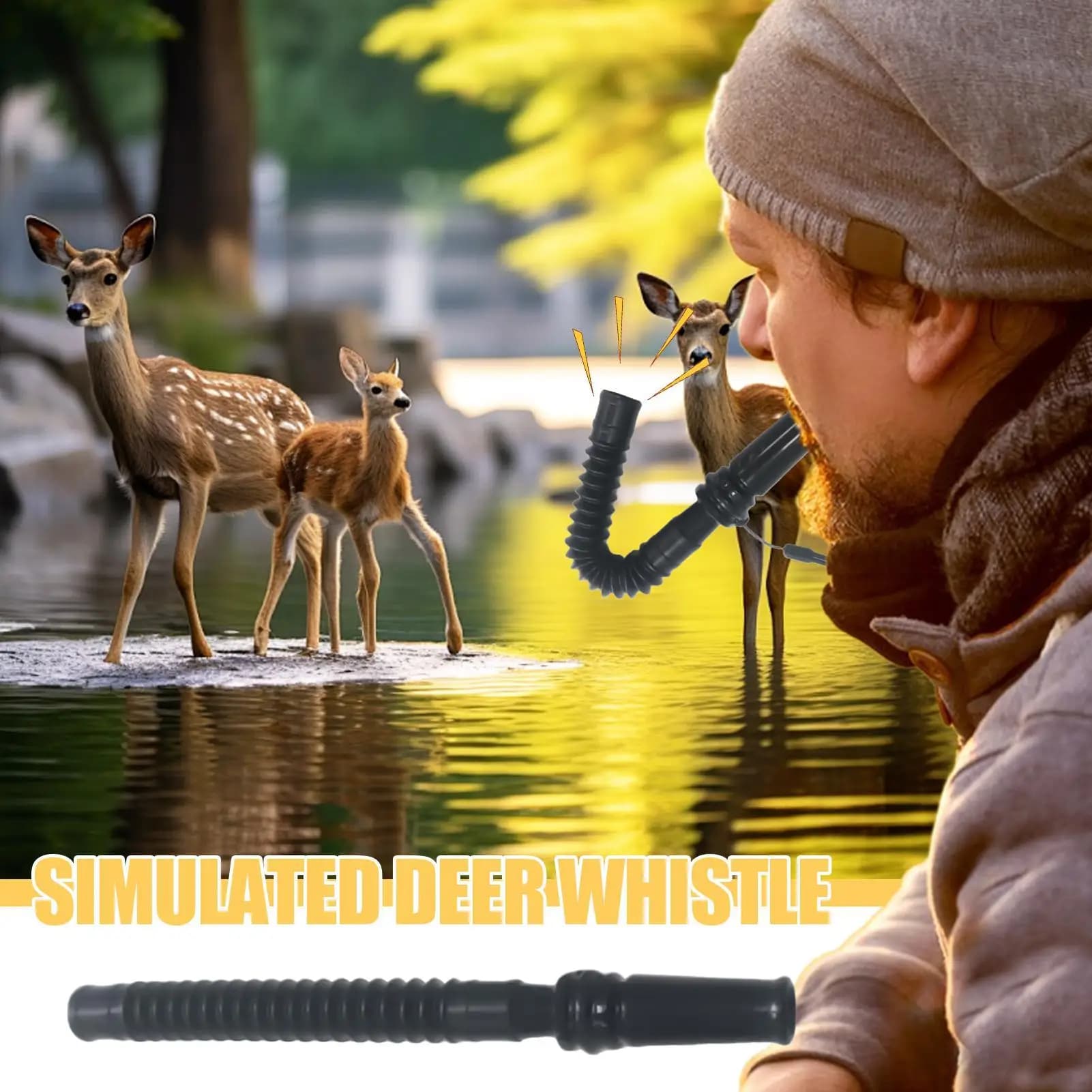 Sifflet appât bionique pour cerf portable - Appel mâle, femelle et faon réglable pour chasse