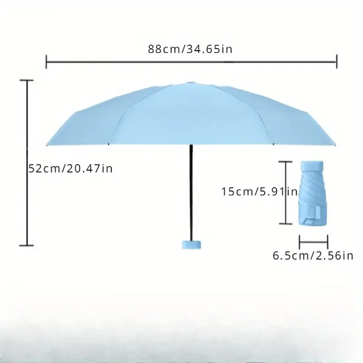 Parapluie Mini Ultra-léger 6 Plis Résistant UV - Compact Voyage Pêche Randonnée Portable
