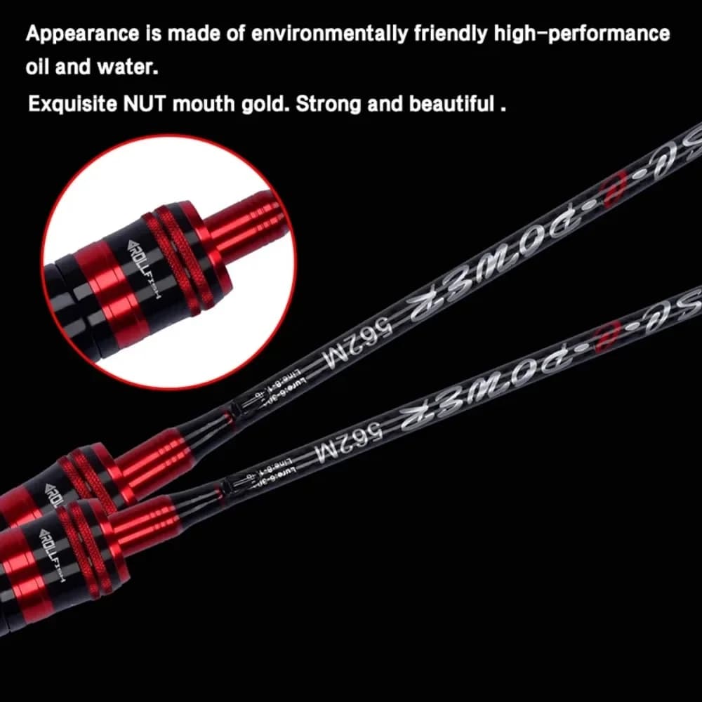 Canne leurre OURBEST 1.68-2.4m carbone 30T - Pêche casting spinning 6-30g puissance L/M/MH tips multiples