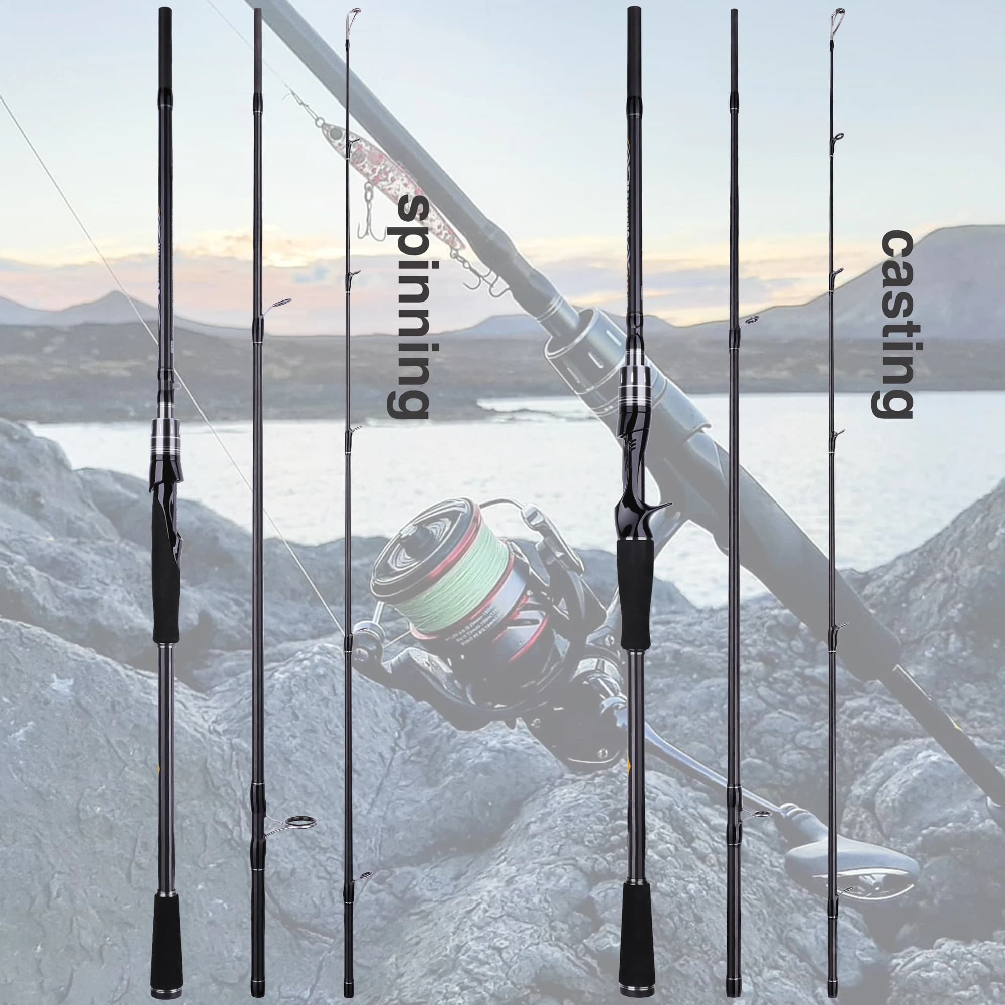 Canne leurre BUDEFO MAXIMUS 1.8-3.0m carbone 30T FUJI guide 3-50g ML/M/MH pour pêche nomade polyvalente