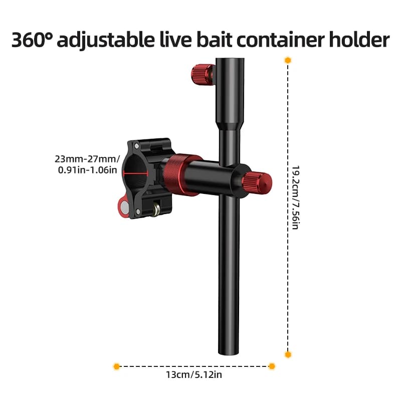 Support réglable fixation matériel pêche aluminium rotatif accessoire canne à pêche