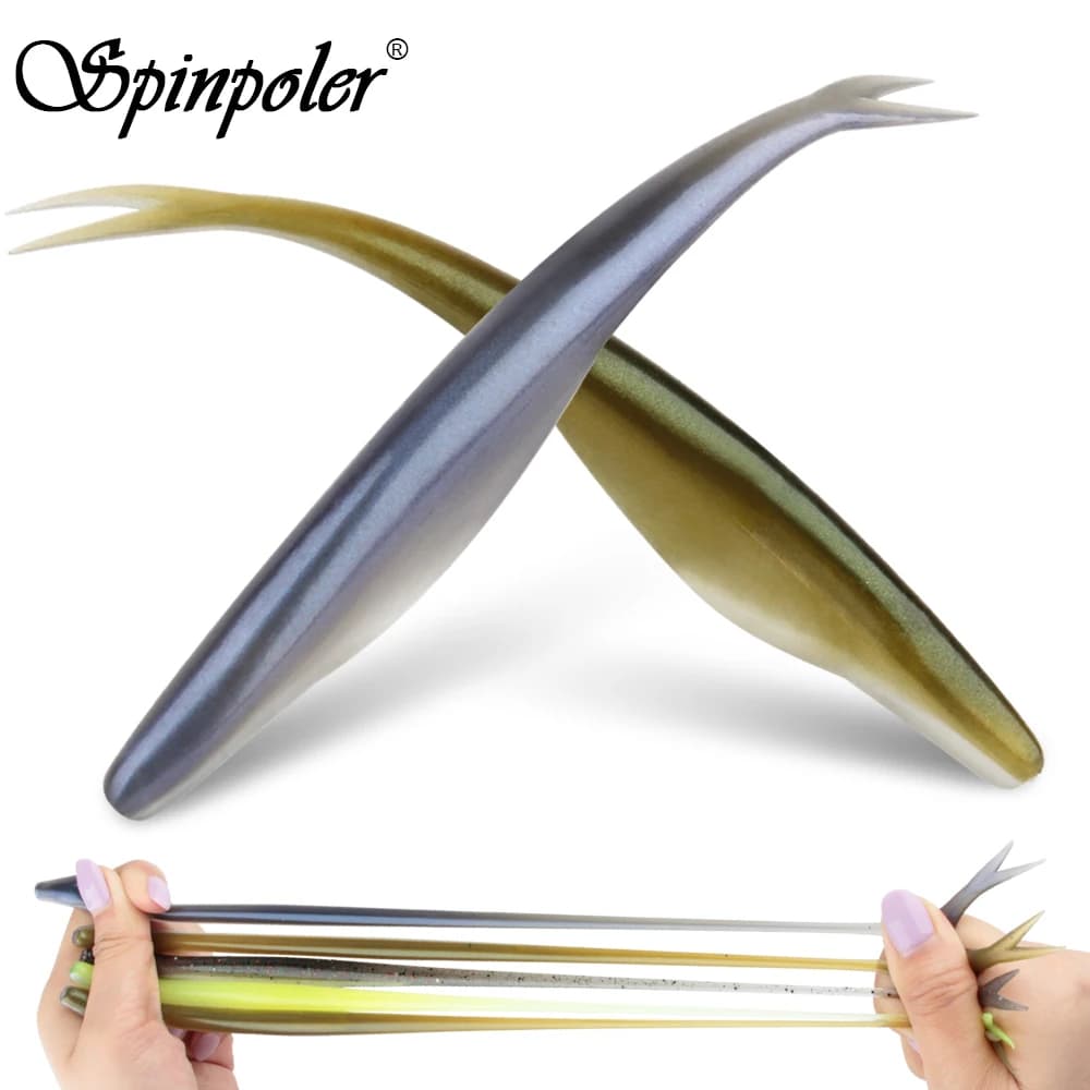 Spinpoler TPR jerk shad queue fourchue leurre souple flottant pêche sandre brochet perche
