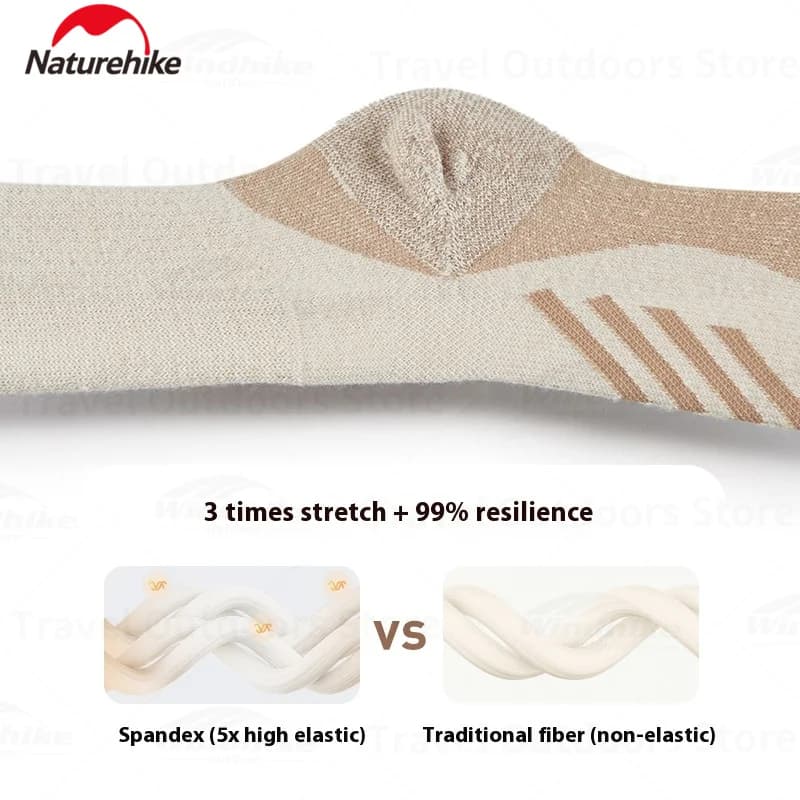 Chaussettes laine mérinos Naturehike randonnée pêche épaisses mi-mollet sport confort performance