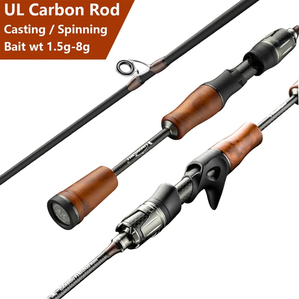 Canne ultralight carbone 2 sections pour carpe truite perche pêche leurres lac rivière
