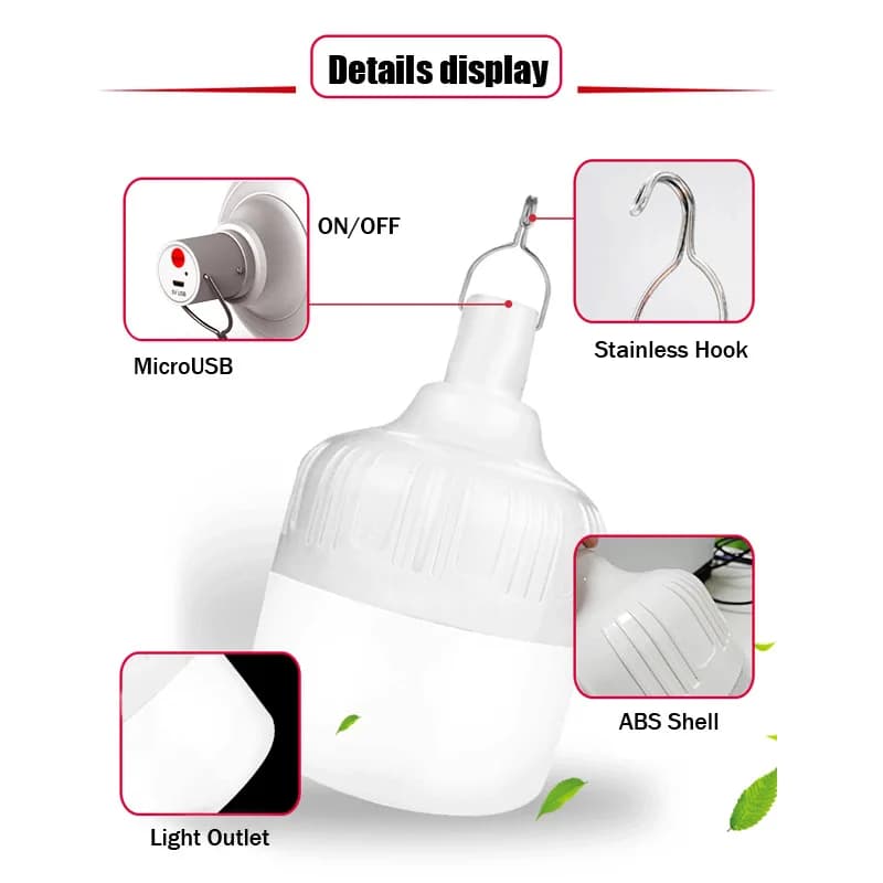 Lampe de pêche LED rechargeable portable haute puissance pour camping, sécurité et pêche nocturne