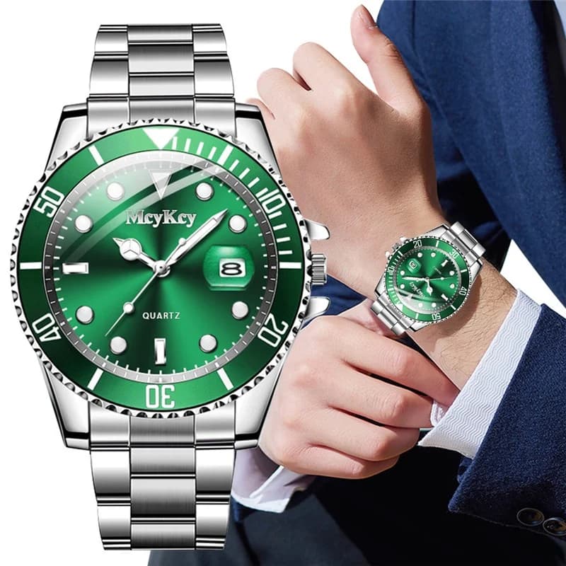 Montre homme luxe quartz style affaires avec calendrier - Idée cadeau pour pêcheur élégant