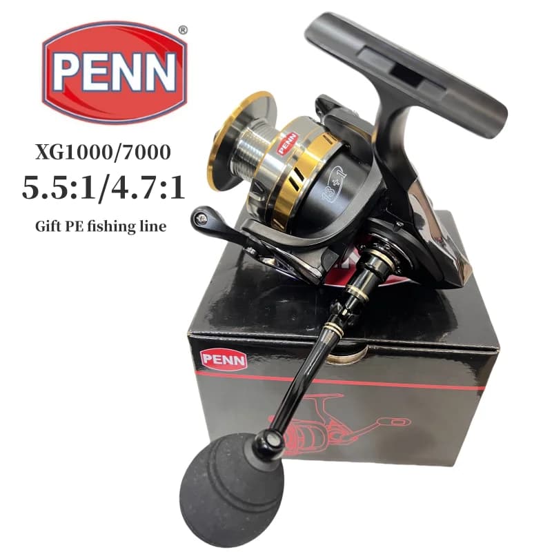 Moulinet de pêche PENN 13+1 roulements - Rapport 4.7:1/5.5:1 - Ligne PE offerte pour pêche en mer et surfcasting