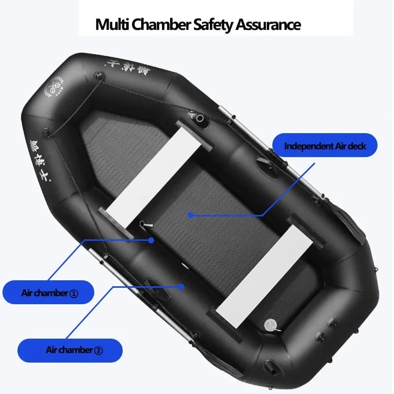 Kit bateau gonflable professionnel dériveur canot aviron adulte kayak canoë pêche résistant déchirure pliable transport