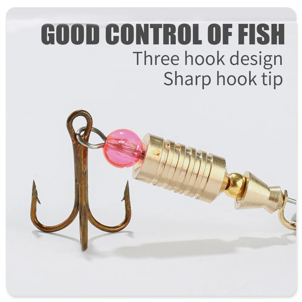 Kit de 5 leurres spinner bait métal dur pour perche truite saumon avec boîte de rangement pêche