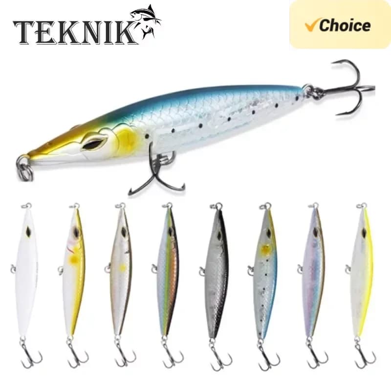 Leurre flottant pencil bait Teknik 2024 90-130mm pour bar et bonite en pêche surface