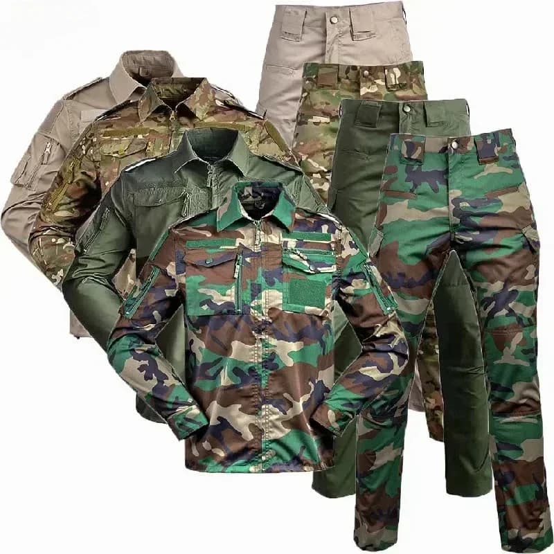 Ensemble tactique BDU shirt pantalon uniforme camouflage pêche chasse airsoft entraînement