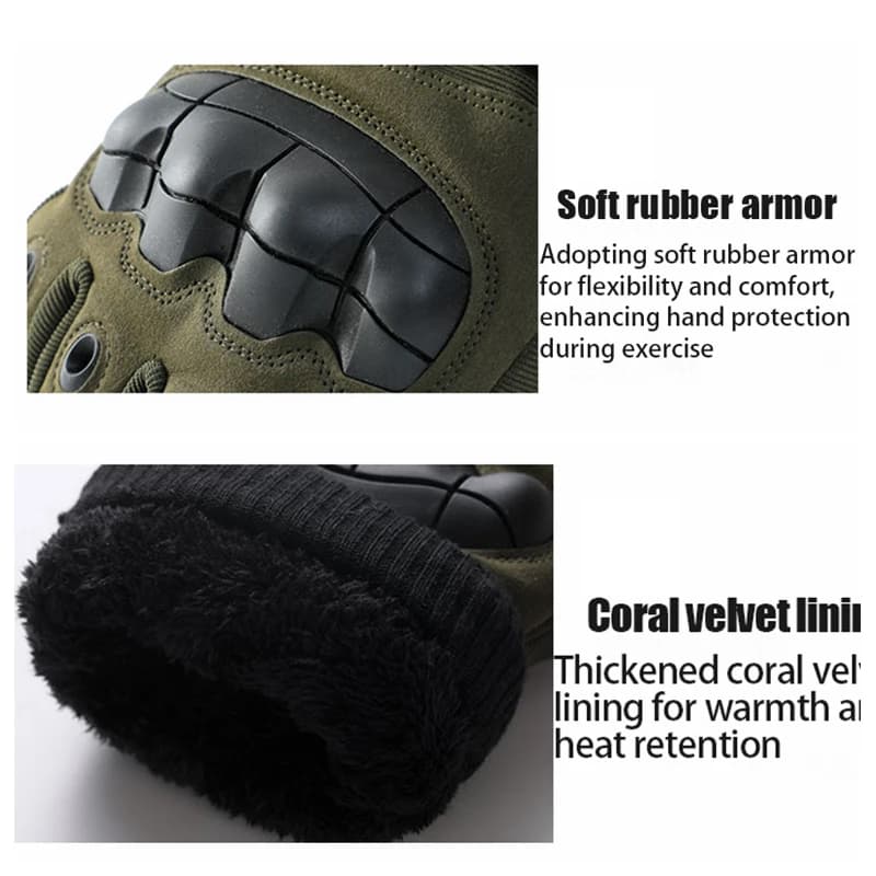 Gants tactiques hiver chauds écran tactile pêche ski chasse protection extérieure hommes