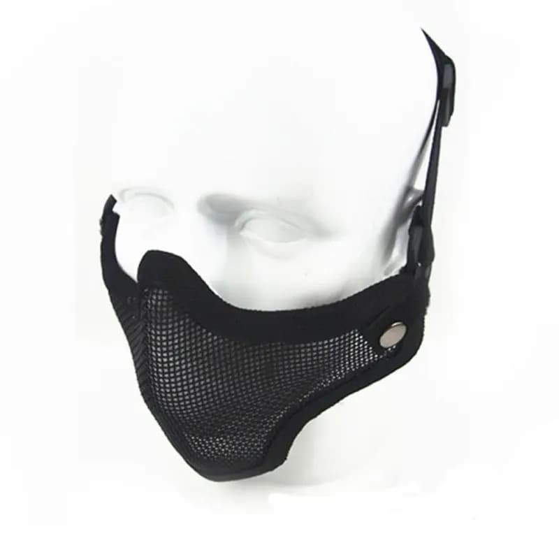 Masque facial métal mesh protection paintball airsoft pêche chasse demi-visage camouflage