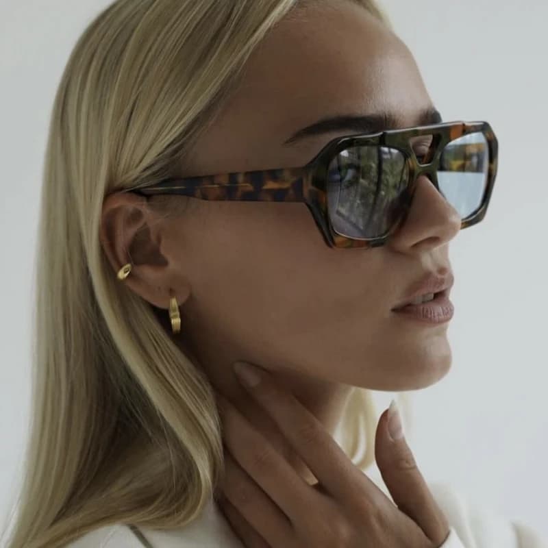 Lunettes anti-lumière design double pont léopard pour pêche femme - Qualité premium extérieur