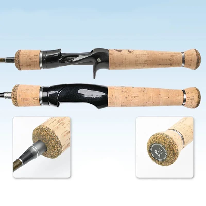Canne ultra-légère carbone spinning/casting 1.5-9g pour truite fast action manche bois
