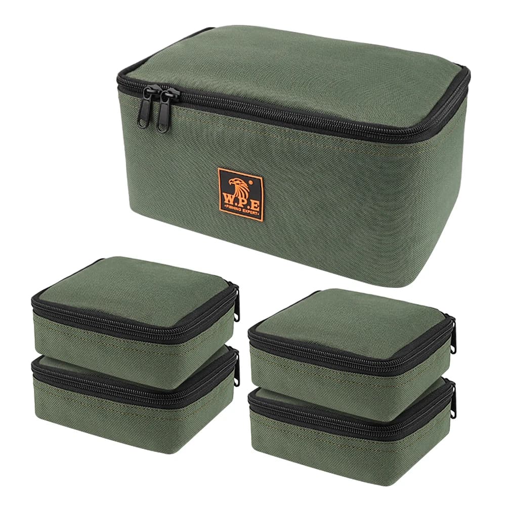 Sac organisateur pêche avec 4 poches pour rangement moulinets et leurres accessoires pêche pratique
