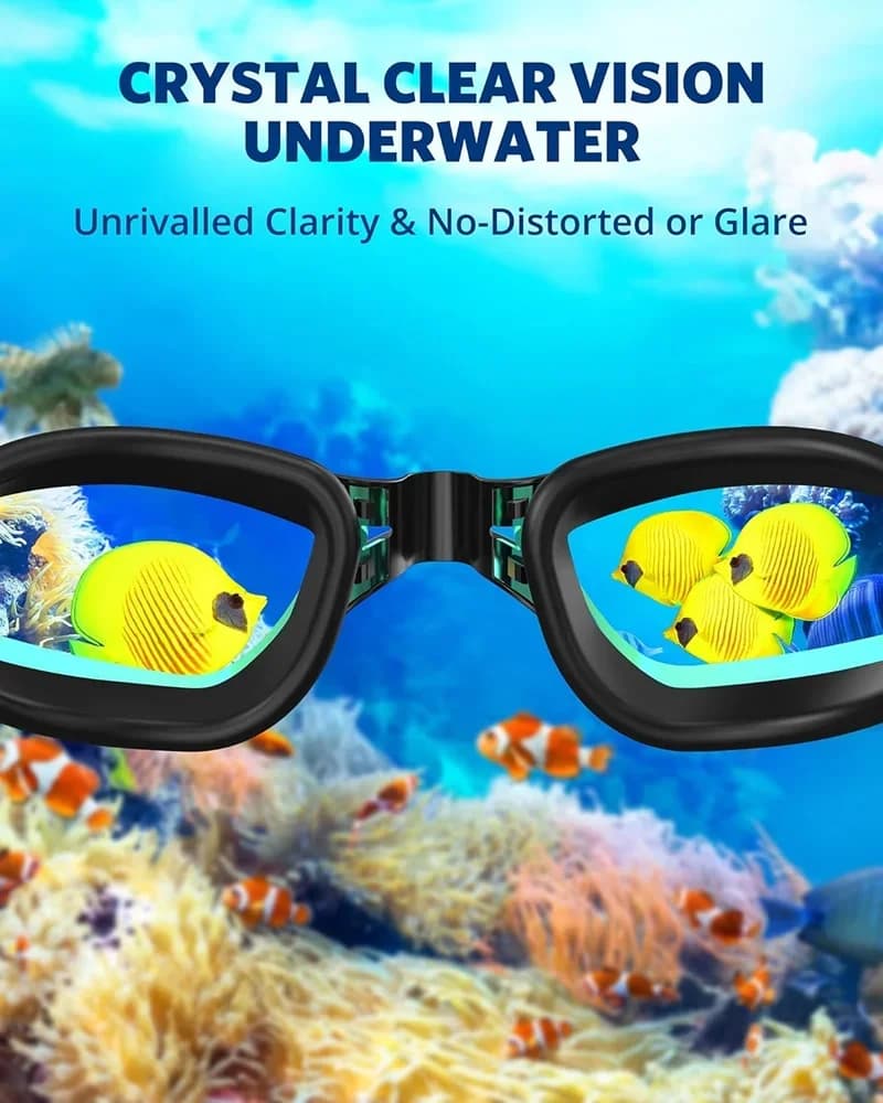Lunettes de natation réglables silicone anti-buée UV étanches miroir pour adultes hommes femmes jeunes