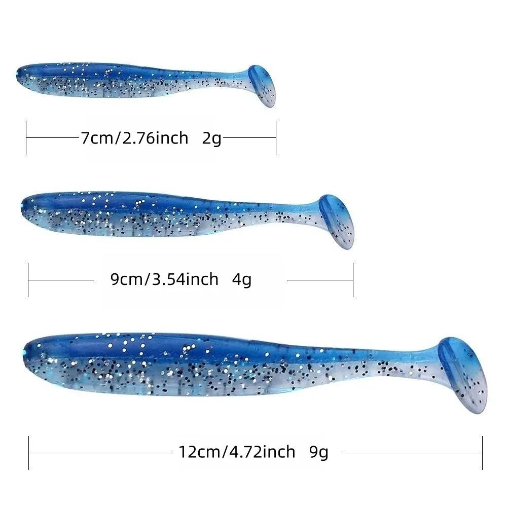 Lot de 10 leurres souples pêche en mer appâts nageurs paddle tail 70mm 90mm 120mm