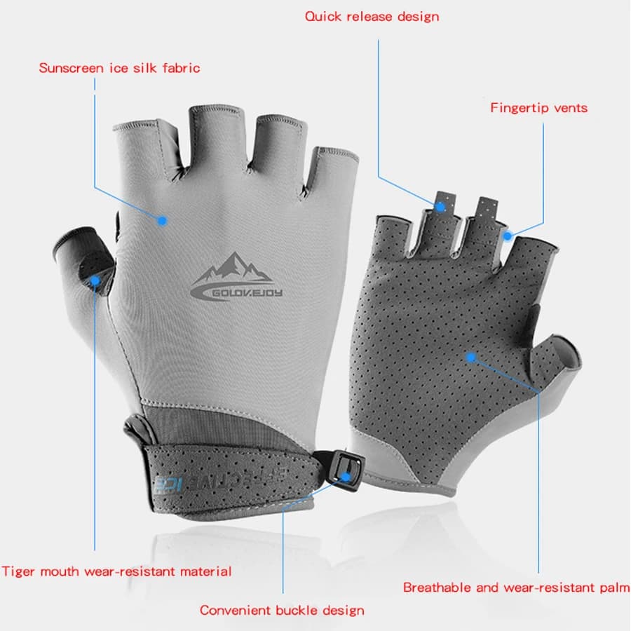Gants pêche légers été soie glacée doigts complets séchage rapide écran tactile protection solaire