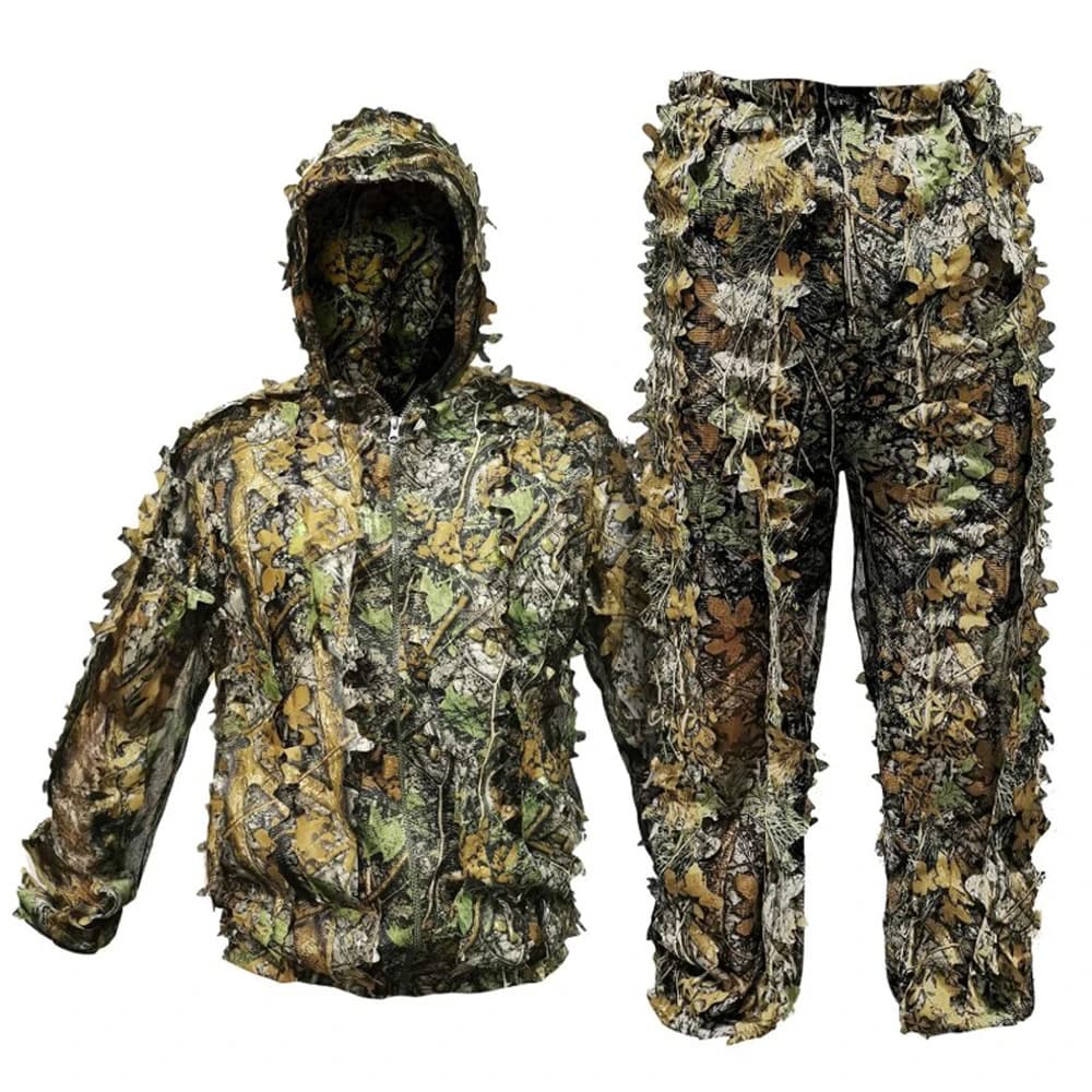 Combinaison chasse camouflage légère 6 en 1 - Tenue feuillue respirante pêche et outdoor
