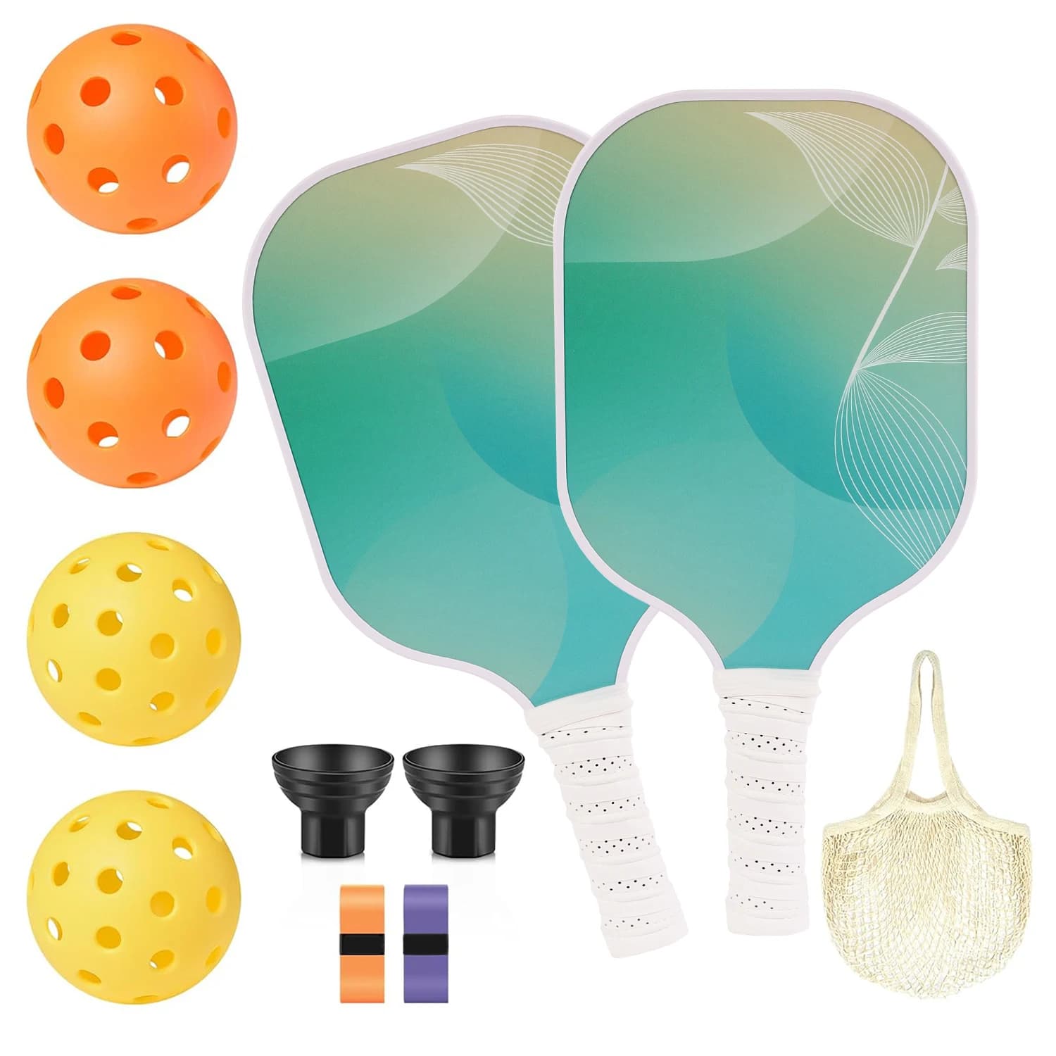 Palas de pickleball USAPA approuvées - Noyau polypropylène alvéolé, fibre carbone, grip antidérapant