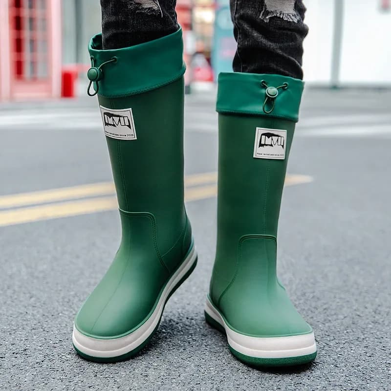 Bottes de pluie couple mode haute qualité - Chaussures élastiques imperméables export pêche antidérapantes