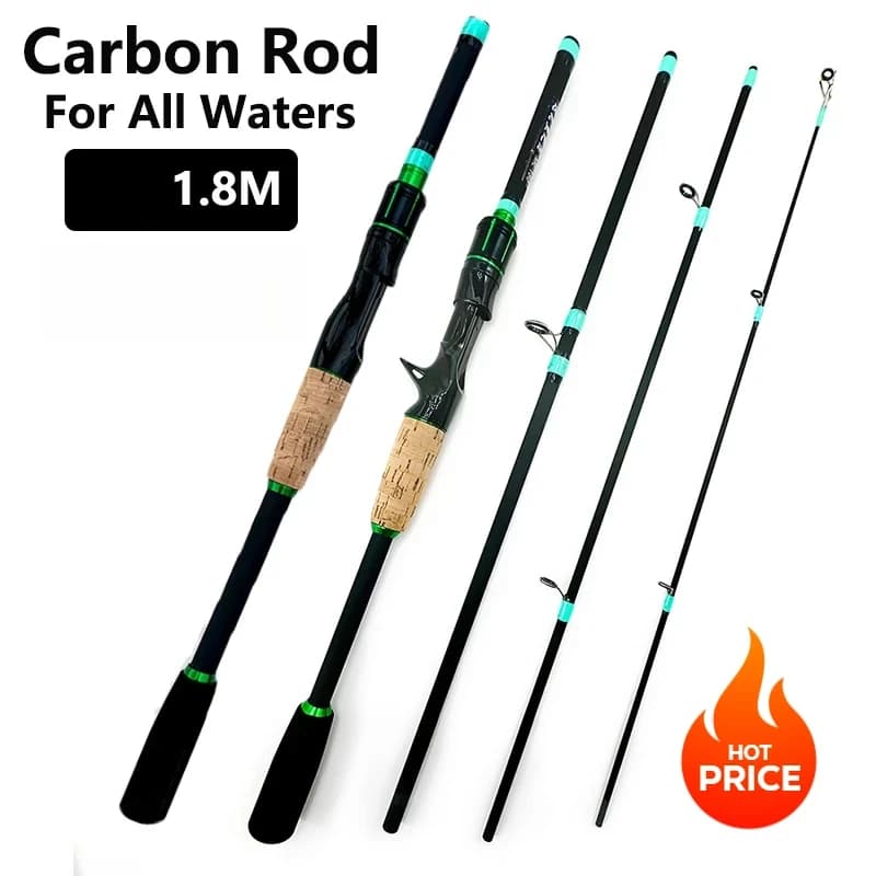 Canne à pêche ultralégère 18m pour truite et jigging - Modèle casting spinning ML tip 4/5 sections