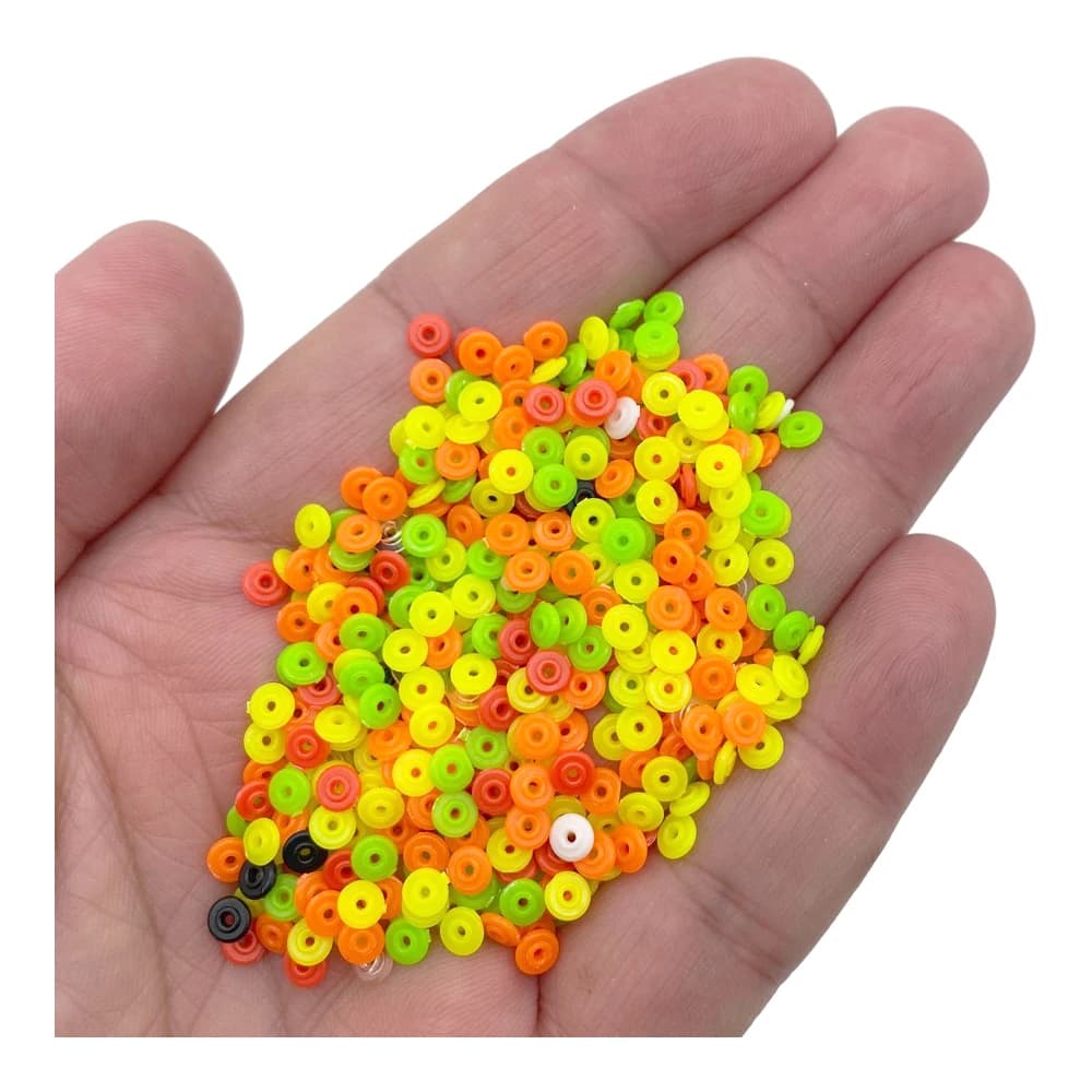 Perles convexes pêche 50 pièces - Billes plates rondes baffle bead pour montages awa et pêche en groupe
