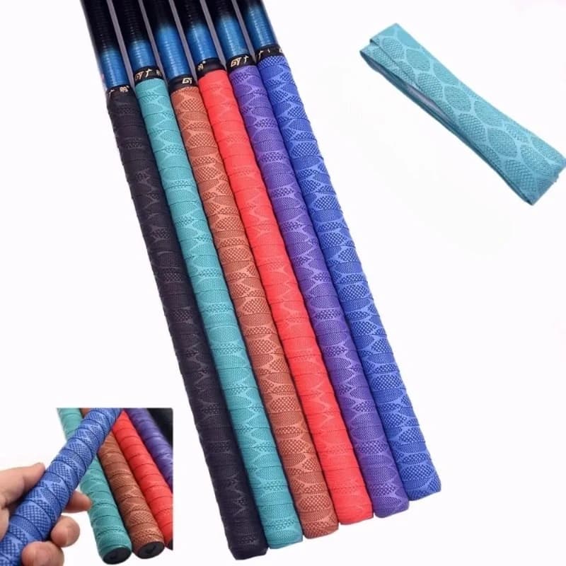 Bande adhésive anti-dérapante 2m - Ruban enrouleur pour canne à pêche, guidon vélo et filet badminton
