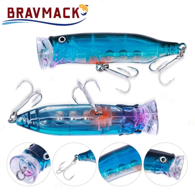 Leurre flottant popper wobbleur pour carpe et carnassiers, appât artificiel crankbait pêche leurre