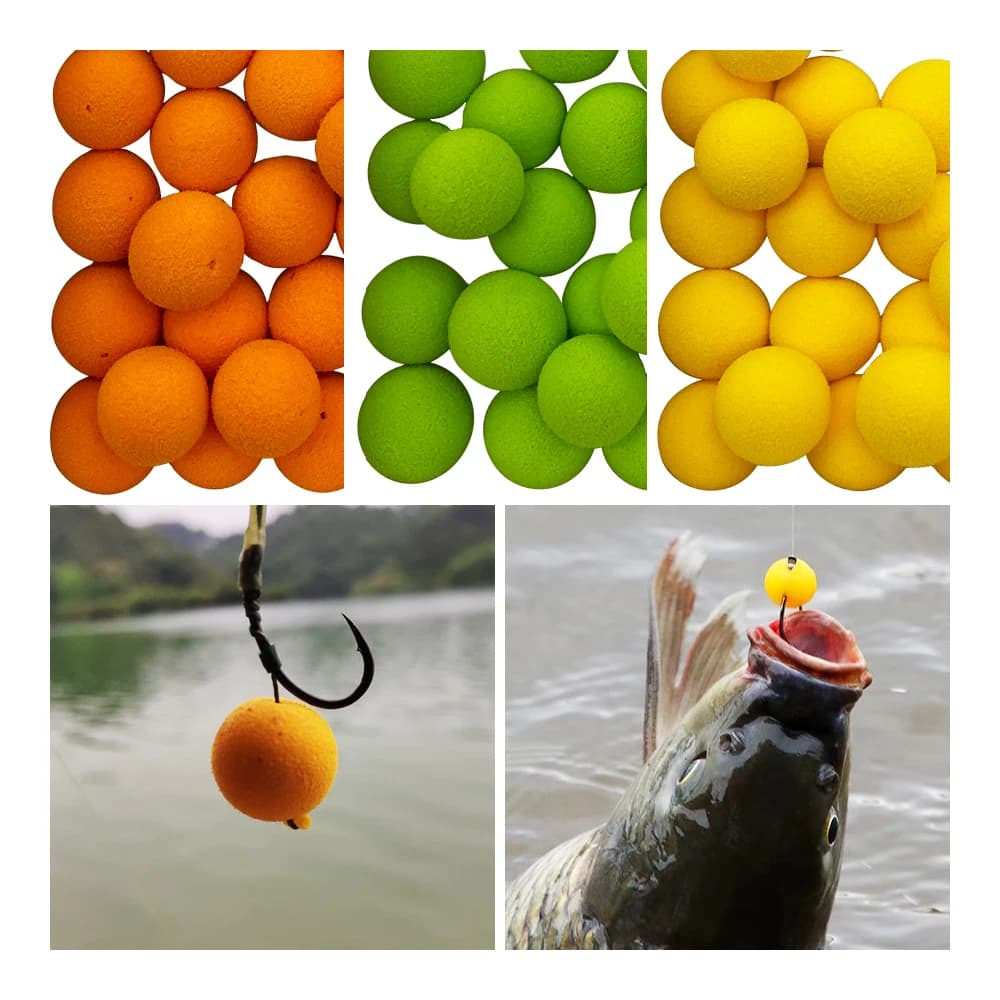 Bouillettes flottantes EVA 10 pièces multi-saveurs - Appâts pêche carpe ligne principale flottants