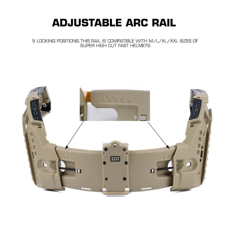 Rail modulaire ARC avec boîtier batterie LED - Éclairage signal casque pêche nocturne