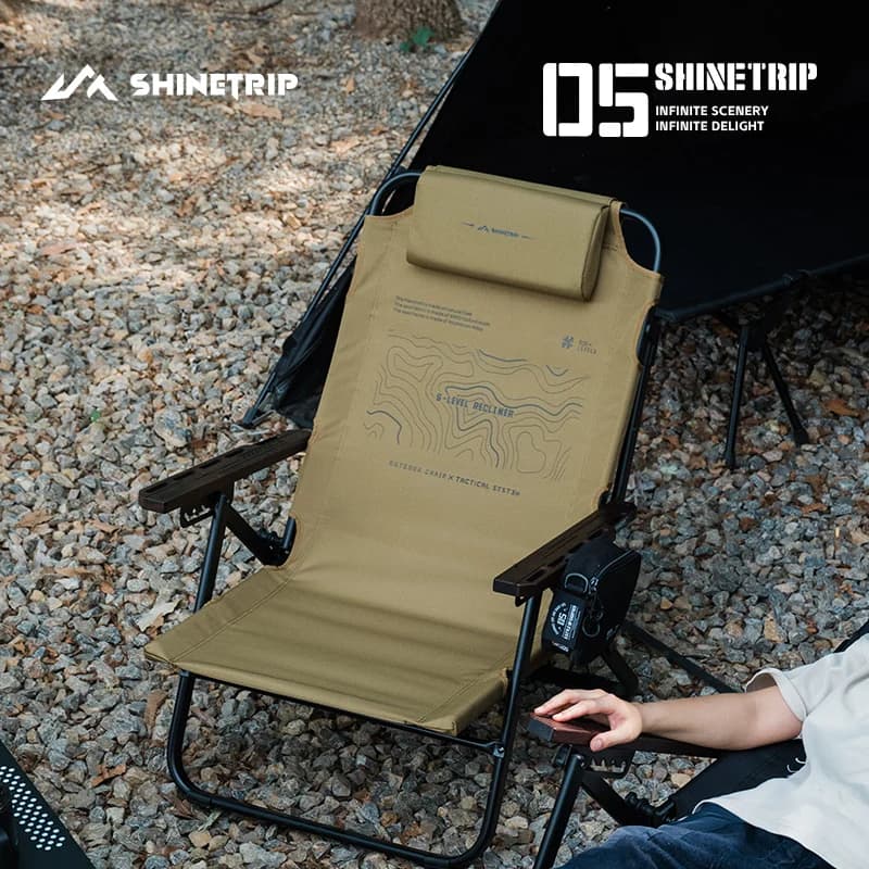 Chaise pliante réglable 6 vitesses pêche camping - Siège tactique aluminium inclinable portable