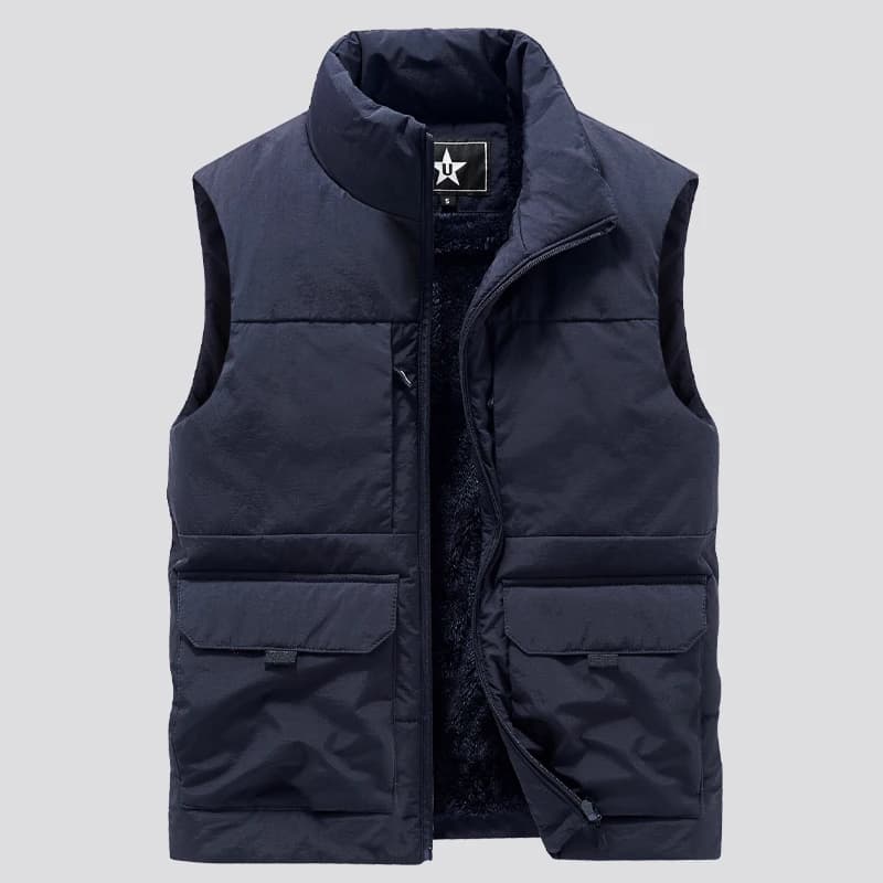 Veste sans manches homme polaire chaude hiver grande taille 6XL avec multiples poches