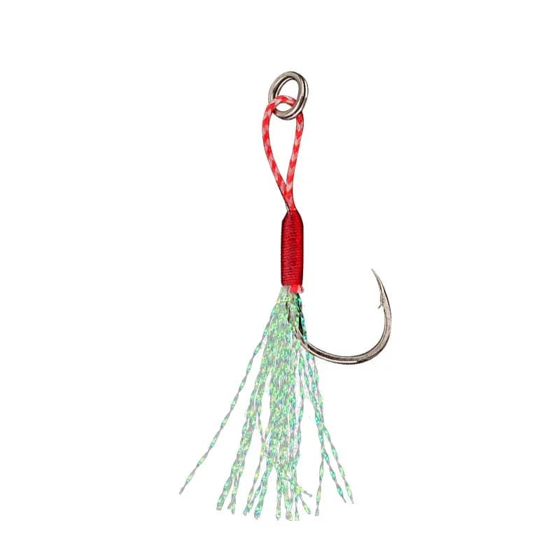 Hameçons assistés à plume pour slow jigging, 20 à 100 pièces, acier haute carbone pour la pêche