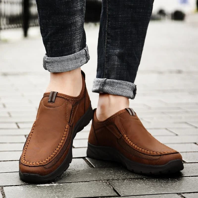 Chaussures casual homme mocassins respirantes sneakers plates confortables rétro pêche loisirs extérieur