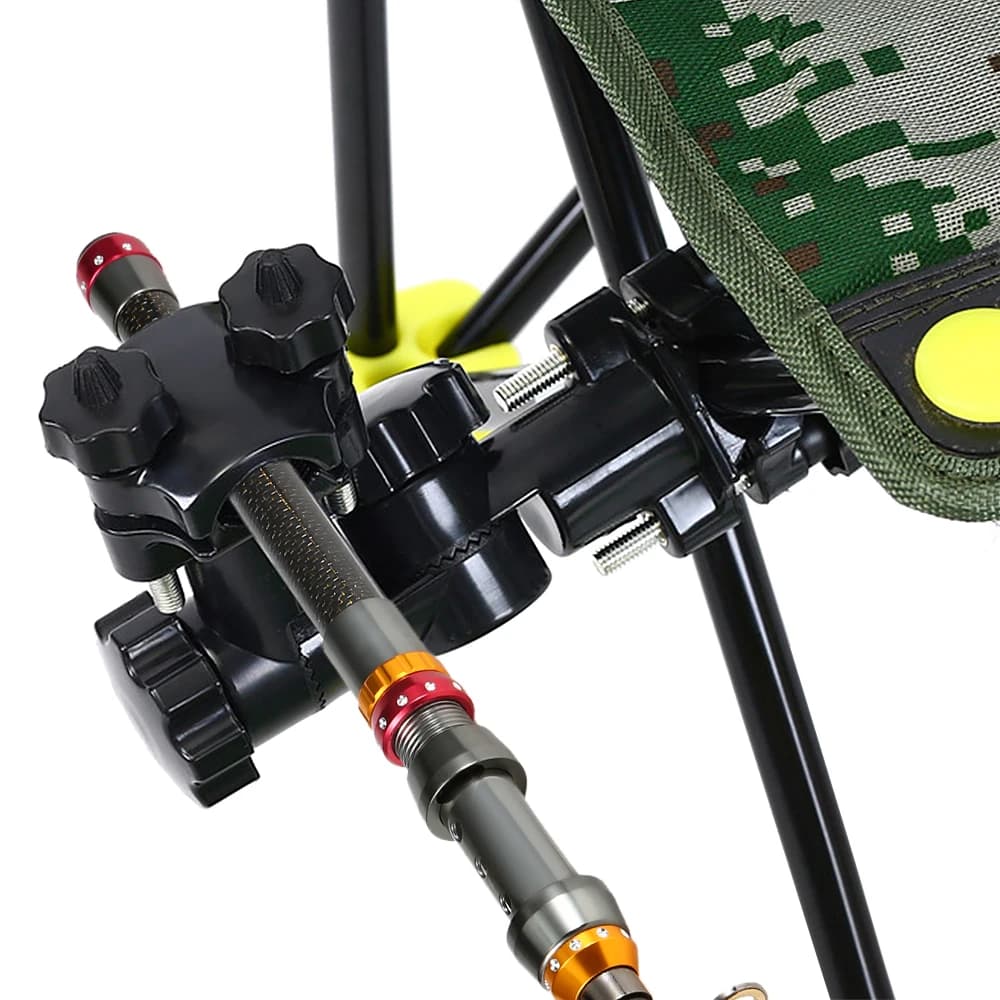 Support canne réglable 360° siège pêche - Rack rotatif chaise parasol extérieur