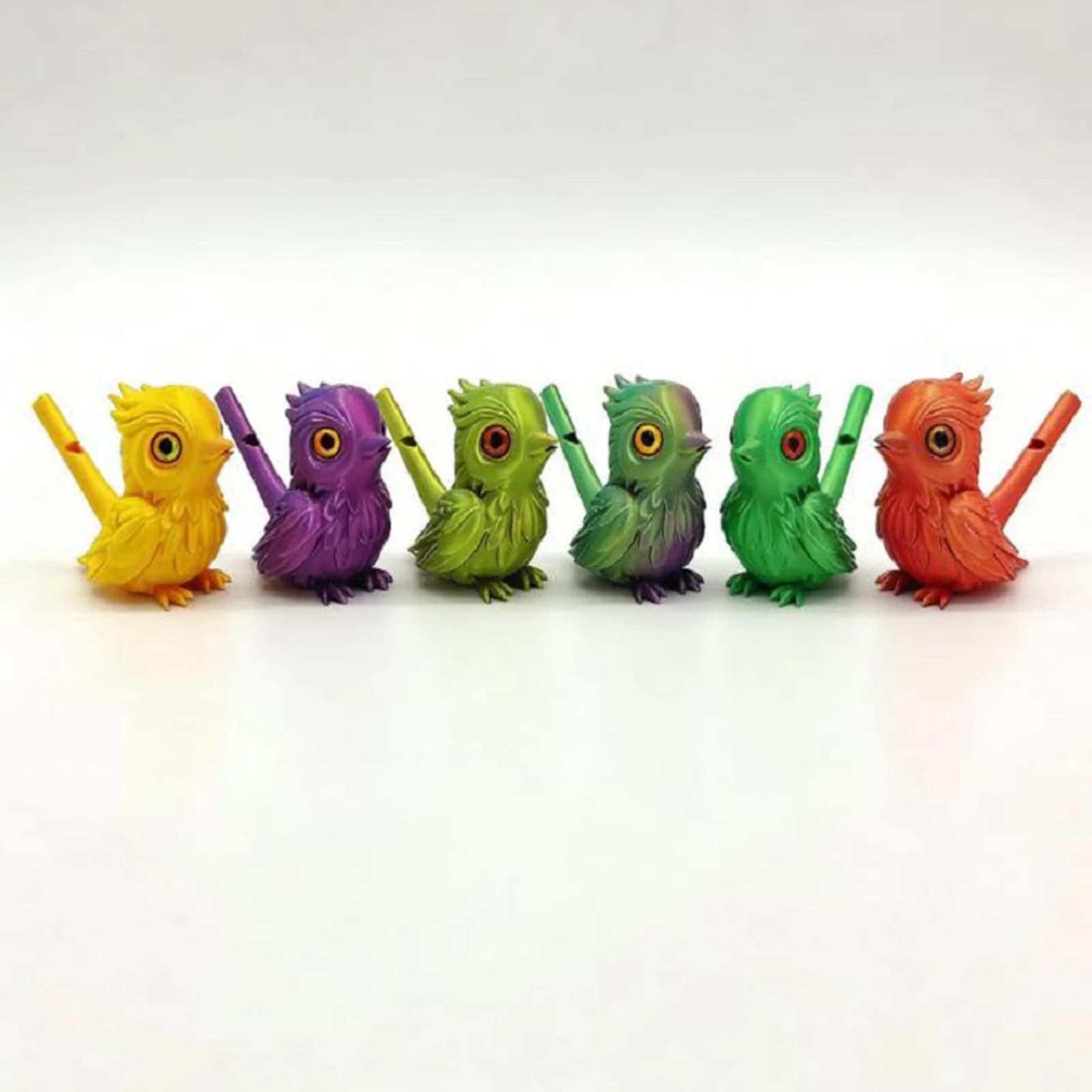 6 sifflets oiseaux réalistes 3D PVC pour attirer et observer les oiseaux en pêche